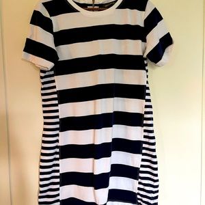 TOMMY BAHAMA Nautical Stripe Blue & White Casual Dress Size L Large